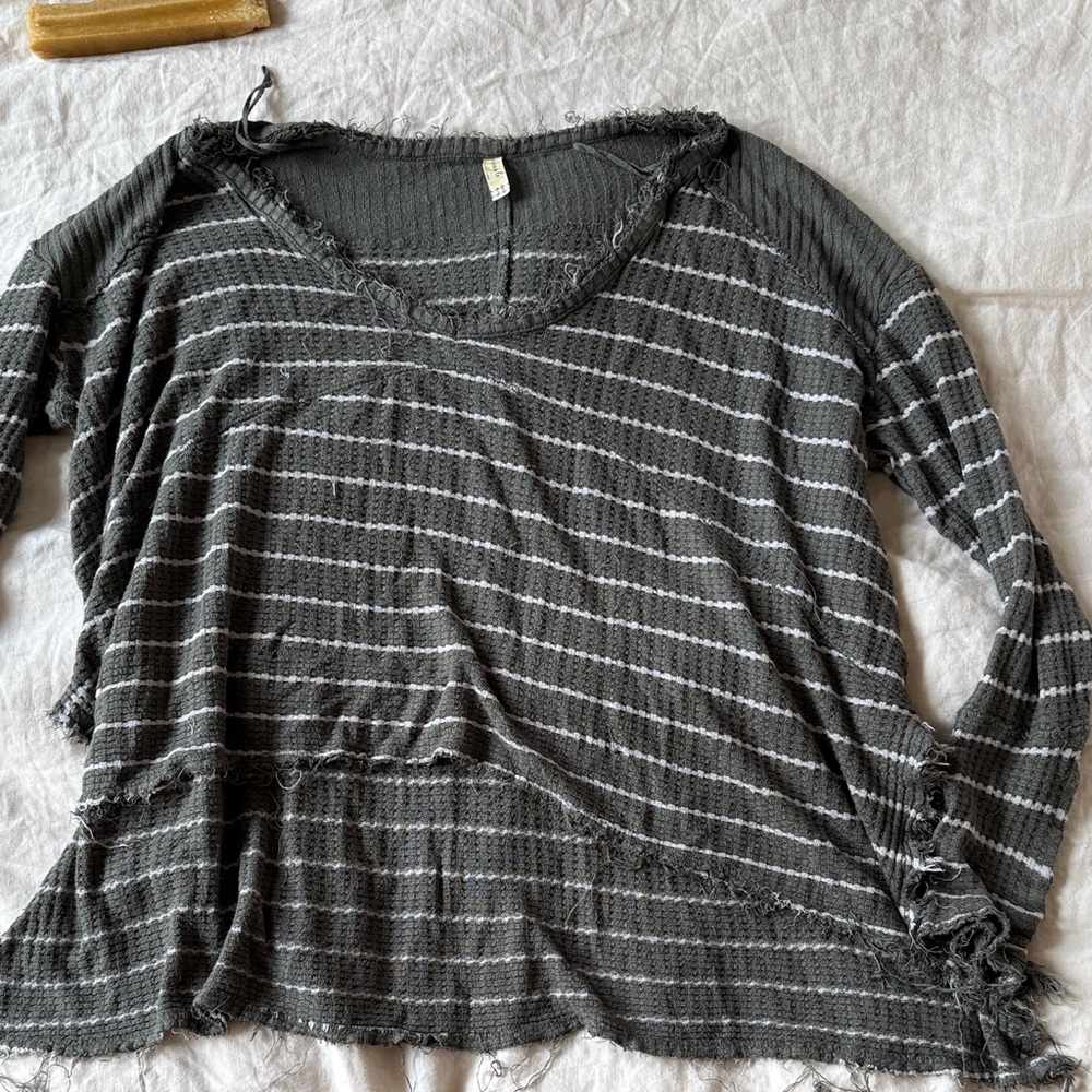 Free People striped thermal green
